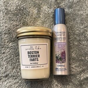 Yankee Candle Lilac Blossoms Room Spray and Lavender Vanilla Candle
